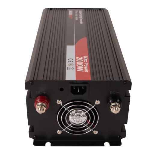 SKANBATT Inverter 12V 2000W Ren Sinus med Nätprioritering och Trådlös Fjärrkontroll 420x165x120mm