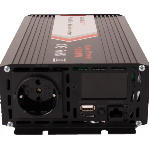 SKANBATT Inverter 12V 1000W Ren Sinus med Fjärrkontroll