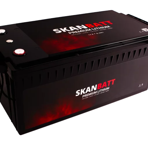 SKANBATT Premium Lithium - 12V 300Ah 200A BMS - Bluetooth - Heat - 522x218x268mm - 8 Års garanti