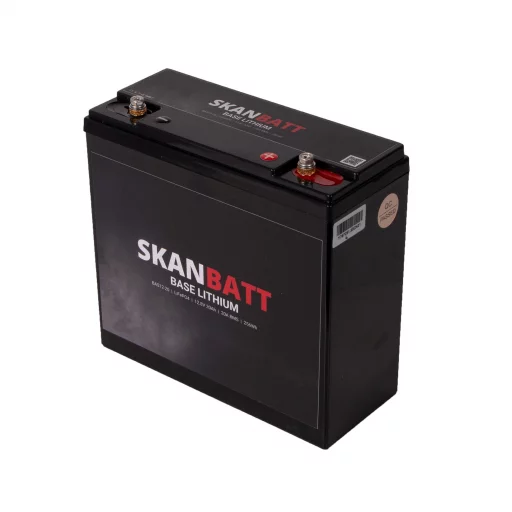 SKANBATT Base Lithium - 12V 20Ah 20A BMS - 180x75x165mm - 3 Års garanti