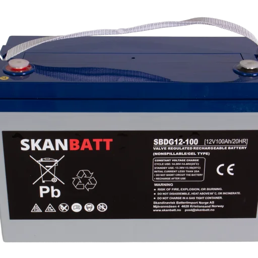SKANBATT GEL Deep Cycle Batteri 12V 100AH (328x169x222mm) +vänster