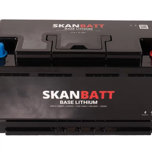 SKANBATT Base Lithium - 12V 150Ah 150A BMS - Bluetooth - Heat - 355x175x190mm - 3 Års garanti - Husbil