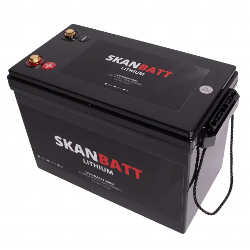 SKANBATT Base Lithium - 24V 100Ah 100A BMS - 330x175x220mm - 3 Års garanti