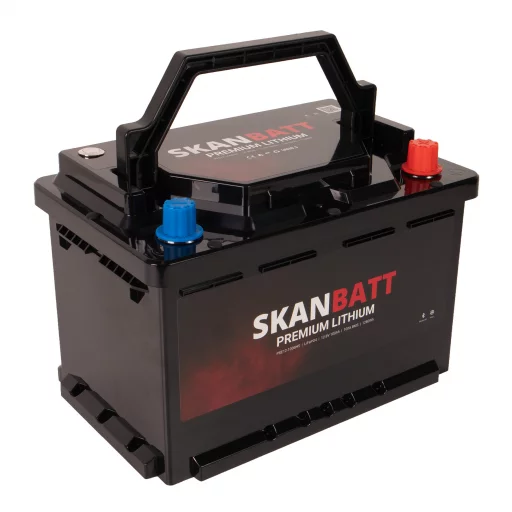 SKANBATT Premium Lithium - 12V 100Ah 100A BMS - Bluetooth - Heat - 280x178x188mm - 8 Års garanti