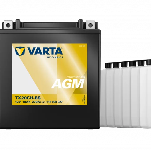 VARTA AGM MC Batteri 12V 18AH 270CCA (150x87x161mm) + vänster TX20CH-BS
