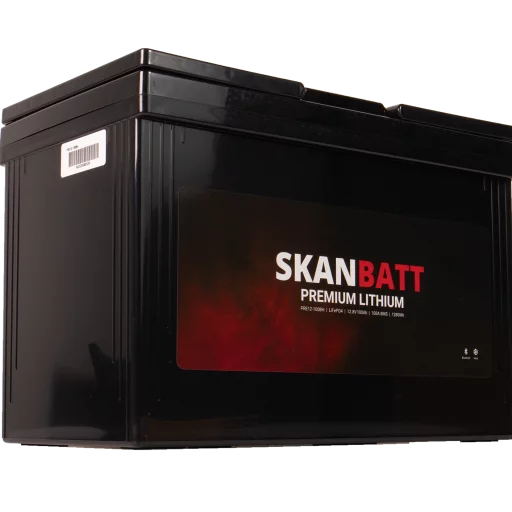 SKANBATT Premium Lithium - 12V 100Ah 100A BMS - Bluetooth - Heat - 306x172x212mm - 8 Års garanti