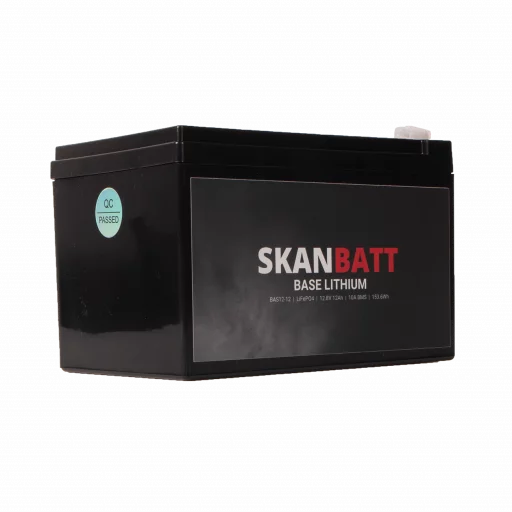 SKANBATT Base Lithium - 12V 12Ah 10A BMS - 151x98x95mm - 3 Års garanti