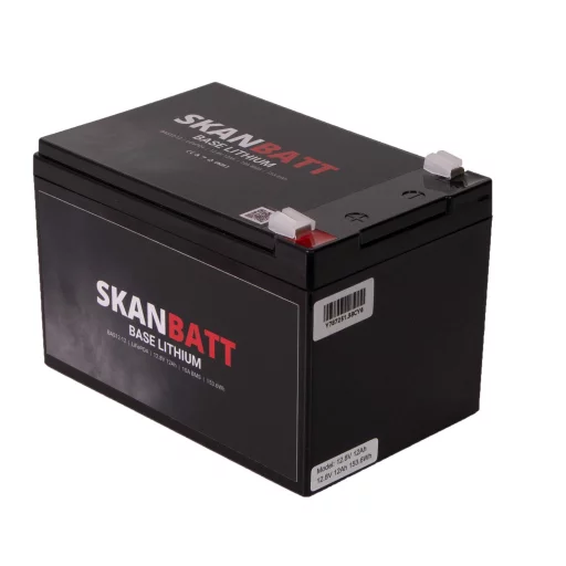SKANBATT Base Lithium - 12V 12Ah 10A BMS - 151x98x95mm - 3 Års garanti