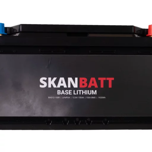 SKANBATT Base Lithium - 12V 150Ah 150A BMS - 355x175x190mm - 3 Års garanti - Husbil