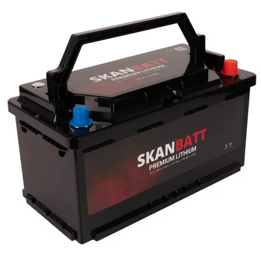 SKANBATT Premium Lithium - 12V 100Ah 100A BMS - Bluetooth - Heat  - 359x178x188mm - 8 Års garanti - Husbil