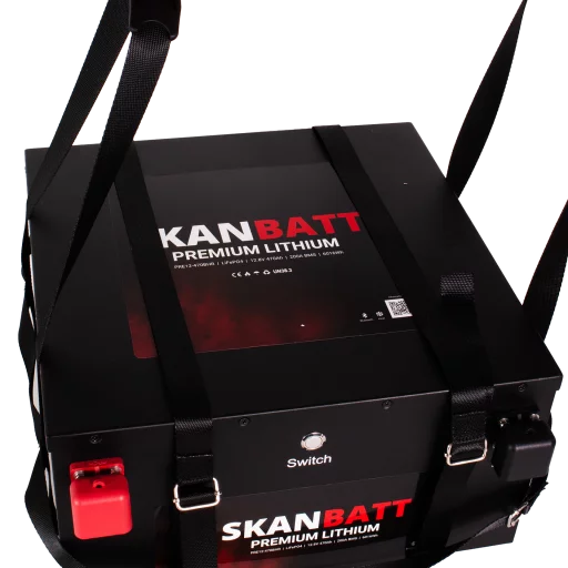 SKANBATT Premium Lithium - 12V 470Ah 200A BMS - Bluetooth - Heat - 360x350x190mm - 8 Års garanti - "Under sätet" modell