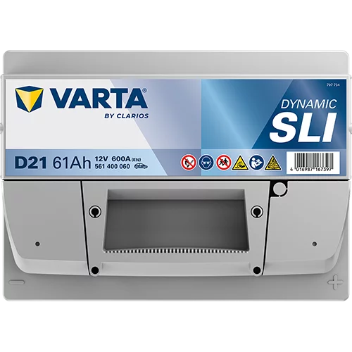 VARTA D21 DYNAMIC SLI Batteri 12V 61AH 600CCA (242x175x175/175mm) +höger