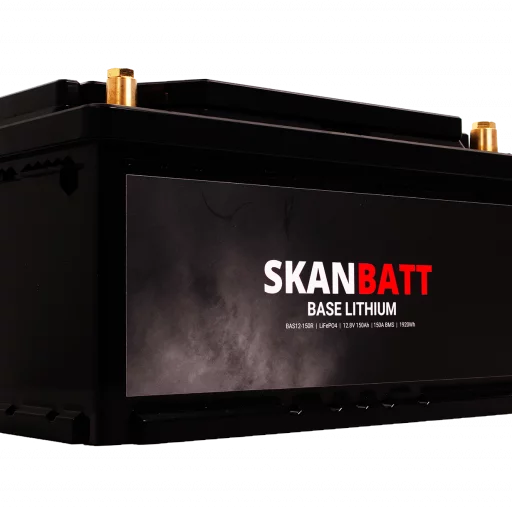 SKANBATT Base Lithium - 12V 150Ah 150A BMS - 355x175x190mm - 3 Års garanti - Husbil