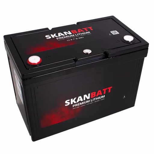 SKANBATT Premium Lithium - 12V 100Ah 100A BMS - Bluetooth - 306x172x212mm - 8 Års garanti