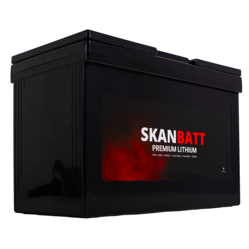 SKANBATT Premium Lithium - 12V 100Ah 100A BMS - Bluetooth - 306x172x212mm - 8 Års garanti