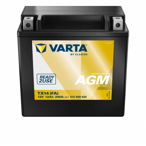 VARTA AGM MC Batteri 12V 12AH 200CCA (150x87x146mm) +vänster TX14 (FA)