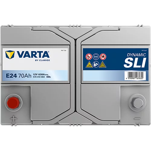 VARTA E24 DYNAMIC SLI Batteri 12V 70AH 630CCA (261x175x200/220mm) +vänster