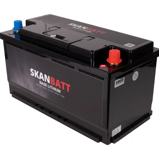 SKANBATT Base Lithium - 12V 100Ah 100A BMS - 355x175x190mm - 3 Års garanti - Husbil
