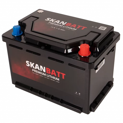 SKANBATT Premium Lithium - 12V 100Ah 100A BMS - Bluetooth - Heat - 280x178x188mm - 8 Års garanti