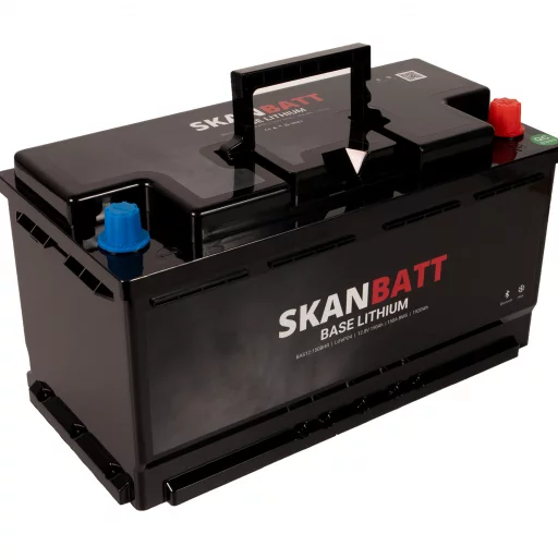 SKANBATT Base Lithium - 12V 150Ah 150A BMS - Bluetooth - Heat - 355x175x190mm - 3 Års garanti - Husbil