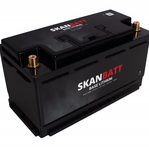SKANBATT Base Lithium - 12V 100Ah 100A BMS - Bluetooth - 355x175x190mm - 3 Års garanti - Husbil
