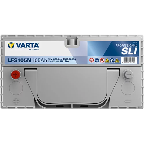 VARTA  LFS105N Fritidsbatteri 12V 105AH 800CCA (330x172x238mm) +centrerad