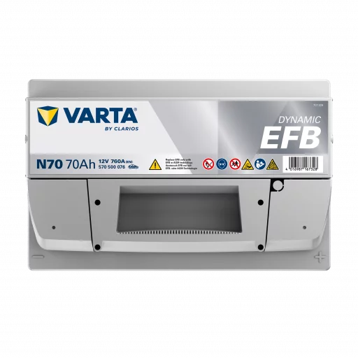VARTA N70 Dynamic EFB Batteri 12V 70AH 760CCA (278x175x190/190mm) +höger