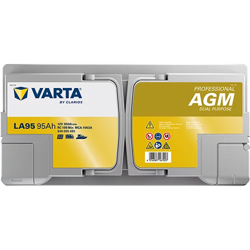VARTA LA95 Fritidsbatteri 12V 95AH AGM 850CCA (354x175x190/190mm) +höger