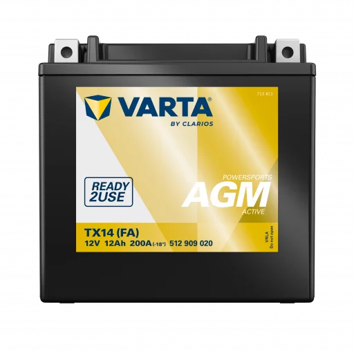 VARTA AGM MC Batteri 12V 12AH 200CCA (150x87x146mm) +vänster TX14 (FA)