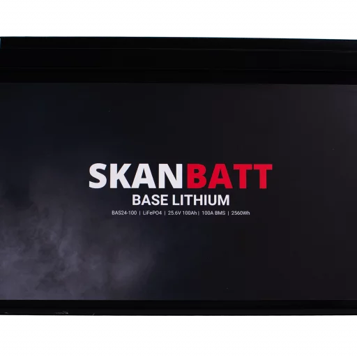 SKANBATT Base Lithium - 24V 100Ah 100A BMS -345x190x245mm - 3 Års garanti