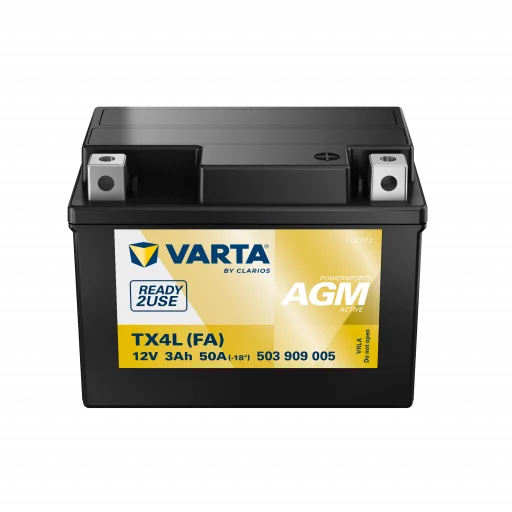 VARTA AGM MC Batteri 12V 3AH 50CCA (113x70x87mm) +höger TX4L (FA)