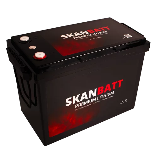 SKANBATT Premium Lithium - 12V 280Ah 200A BMS - Bluetooth - Heat - 384x204x268mm - 8 Års garanti