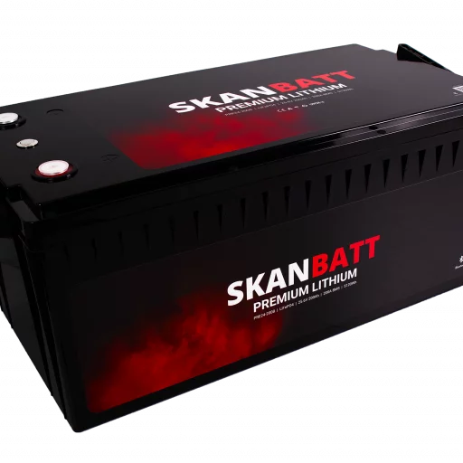 SKANBATT Premium Lithium - 24V 200Ah 200A BMS - 522x240x218mm - Bluetooth - 8 Års garanti