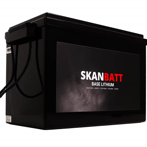 SKANBATT Base Lithium - 12V 200Ah 200A BMS - 345x190x245mm - 3 Års garanti