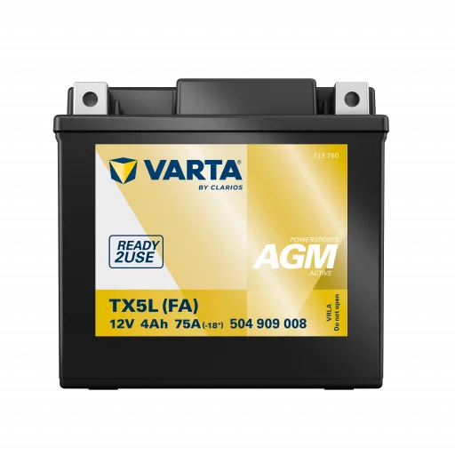VARTA AGM MC Batteri 12V 4AH 75CCA (113x70x105mm) +höger TX5L (FA)