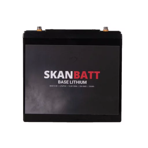 SKANBATT Base Lithium - 12V 20Ah 20A BMS - 180x75x165mm - 3 Års garanti