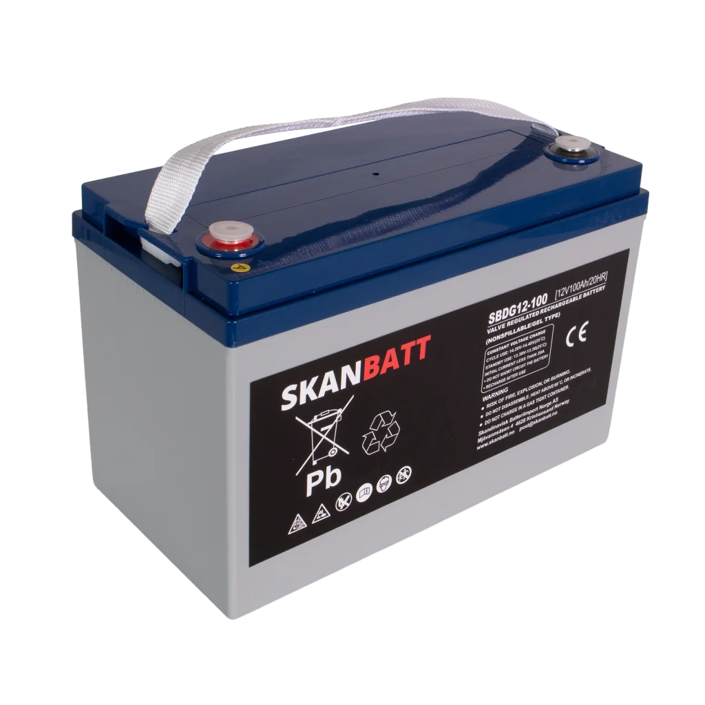 SKANBATT GEL Deep Cycle Batteri 12V 100AH (328x169x222mm) +vänster