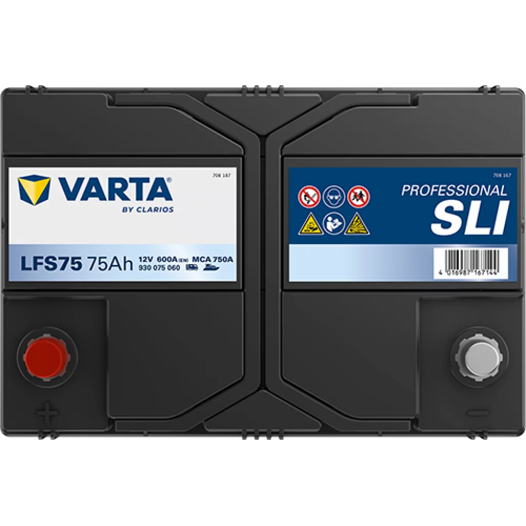 VARTA LFS75 Fritidsbatteri 12V 75AH 600CCA (260x175x225mm) +vänster