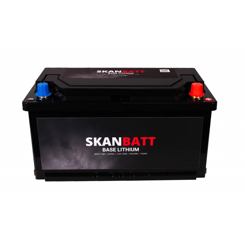 SKANBATT Base Lithium - 12V 150Ah 150A BMS - 355x175x190mm - 3 Års garanti - Husbil