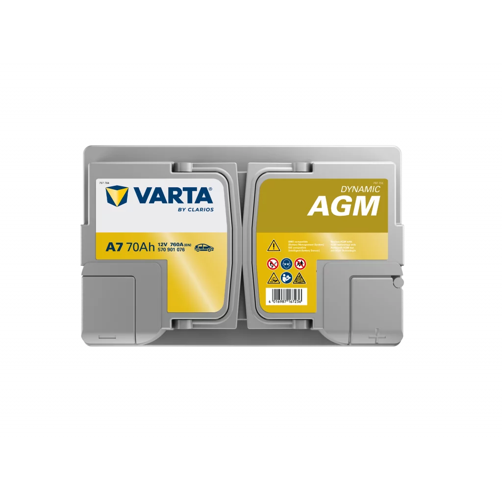 VARTA A7 Dynamic AGM Batteri 12V 70AH 760CCA (278x175x190mm) +höger xEV