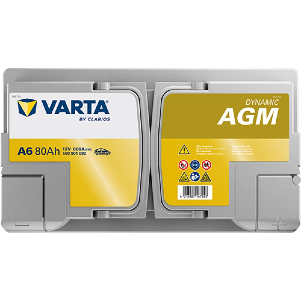 VARTA A6 Dynamic AGM Batteri 12V 80AH 800CCA (315x175x190mm) +höger