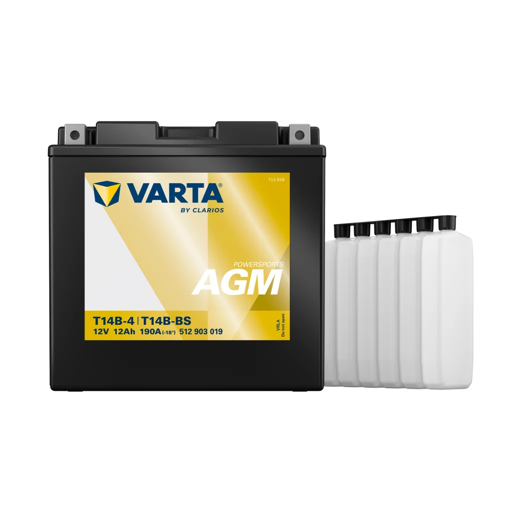 VARTA AGM MC Batteri 12V 12AH 190CCA (152x70x150mm) +vänster T14B-BS