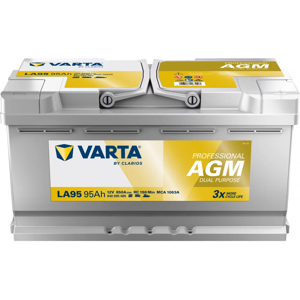 VARTA LA95 Fritidsbatteri 12V 95AH AGM 850CCA (354x175x190/190mm) +höger