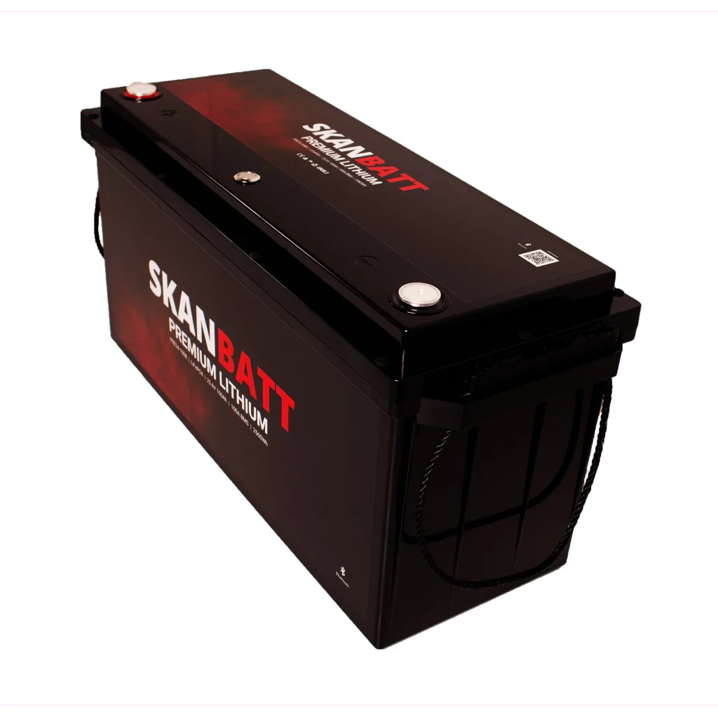 SKANBATT Premium Lithium - 24V 100Ah 100A BMS - 502x186x242mm - Bluetooth - Heat - 8 Års garanti