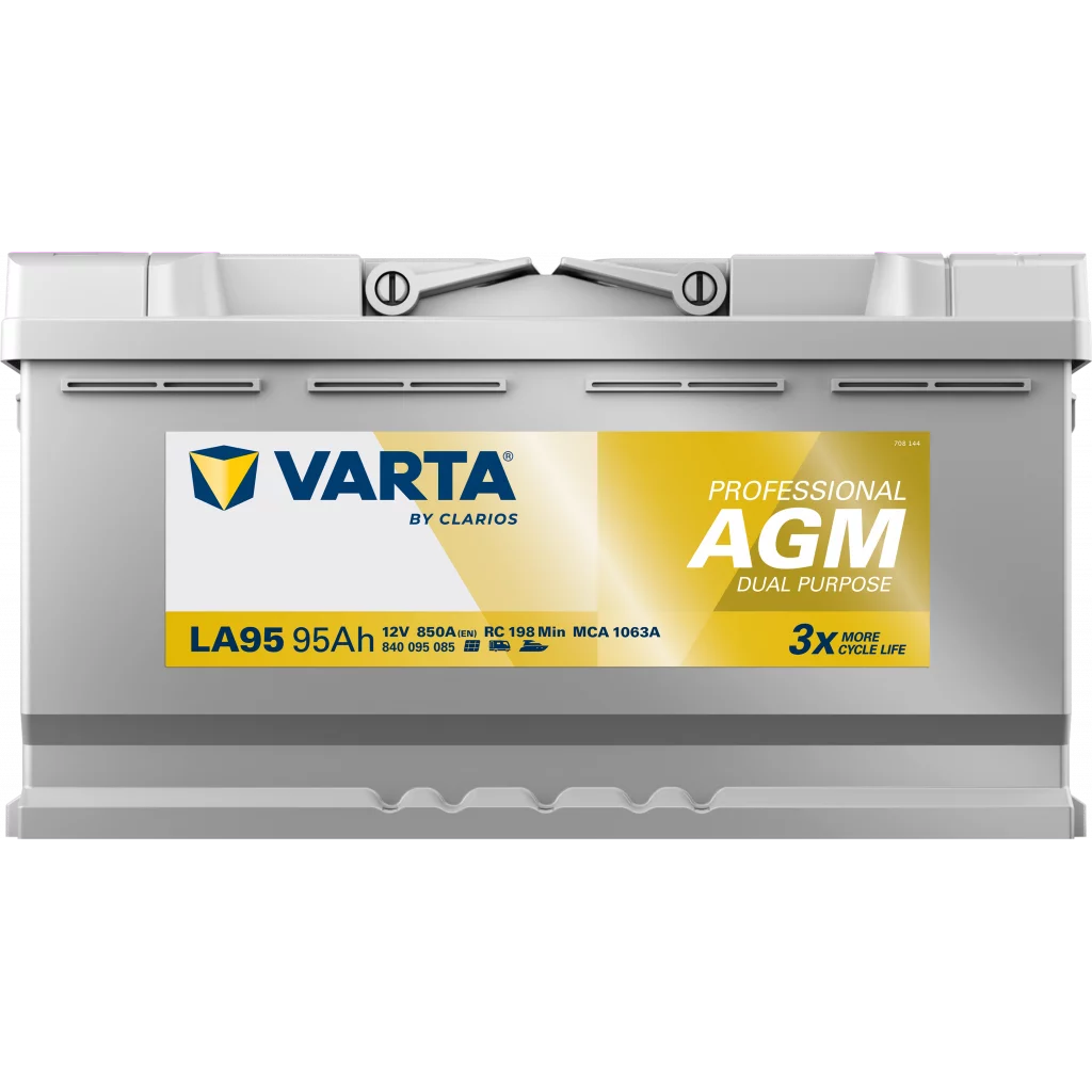 VARTA LA95 Fritidsbatteri 12V 95AH AGM 850CCA (354x175x190/190mm) +höger