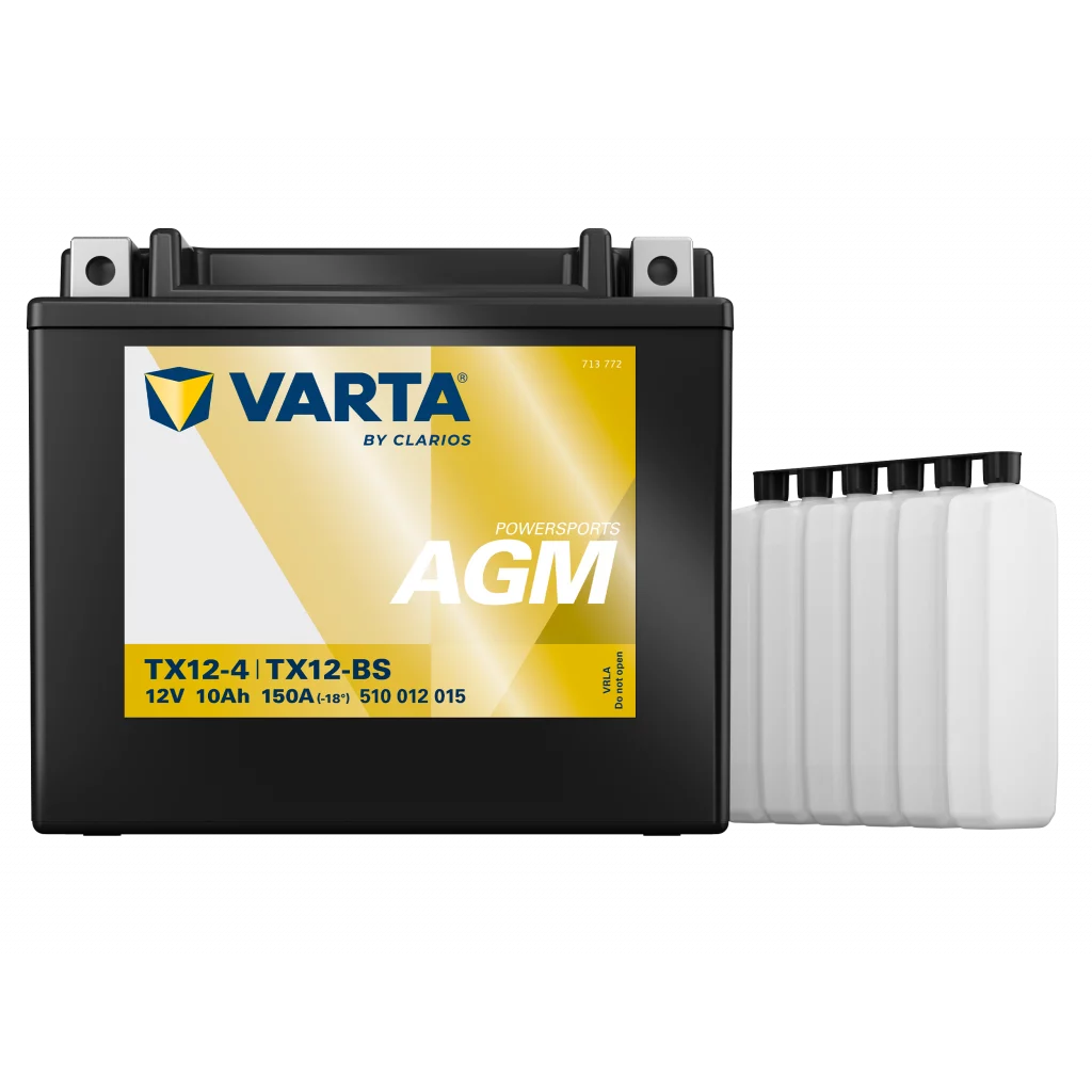 VARTA AGM MC Batteri 12V 10AH 150CCA (152x88x131mm) +vänster TX12-BS