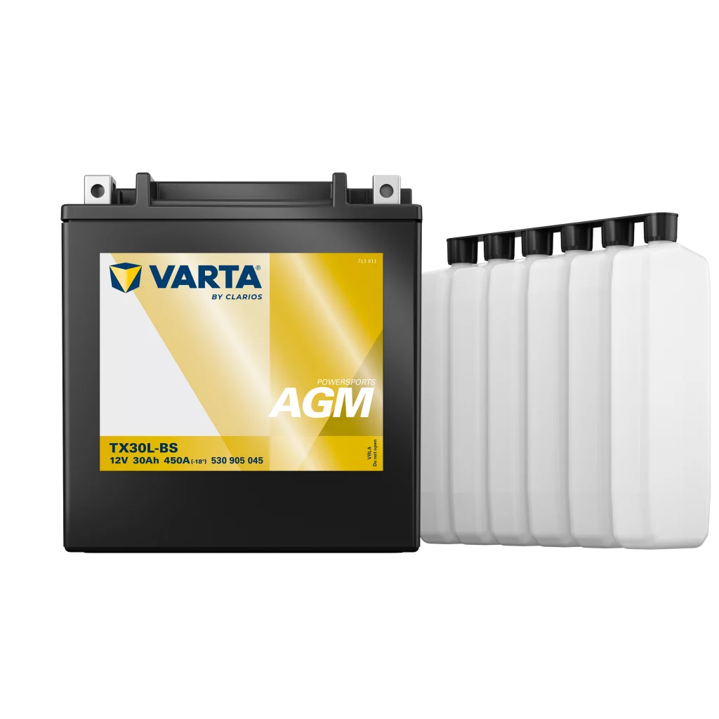 VARTA AGM MC Batteri 12V 30AH 450CCA (166x127x175mm) +höger TX30L-BS