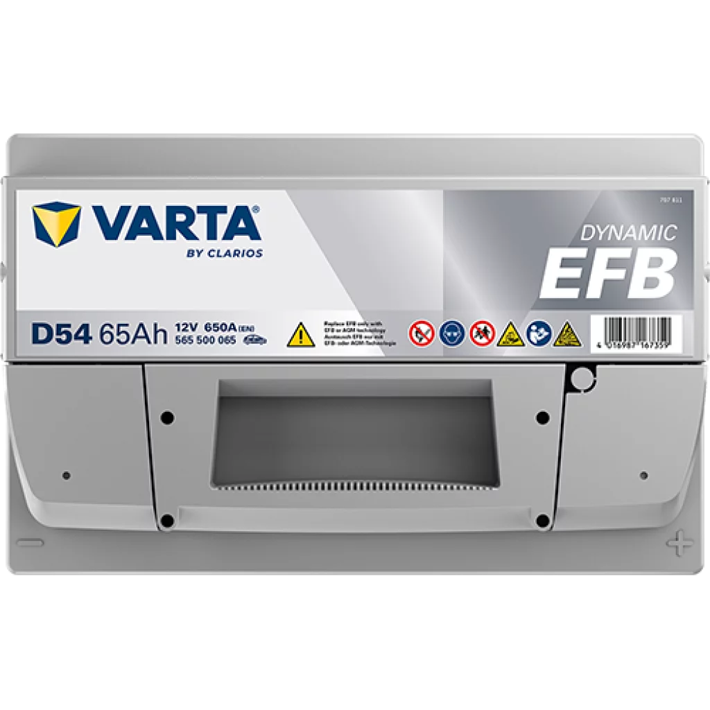 VARTA D54 Blue Dynamic EFB Batteri 12V 65AH 650CCA (278x175x175/175mm) +höger