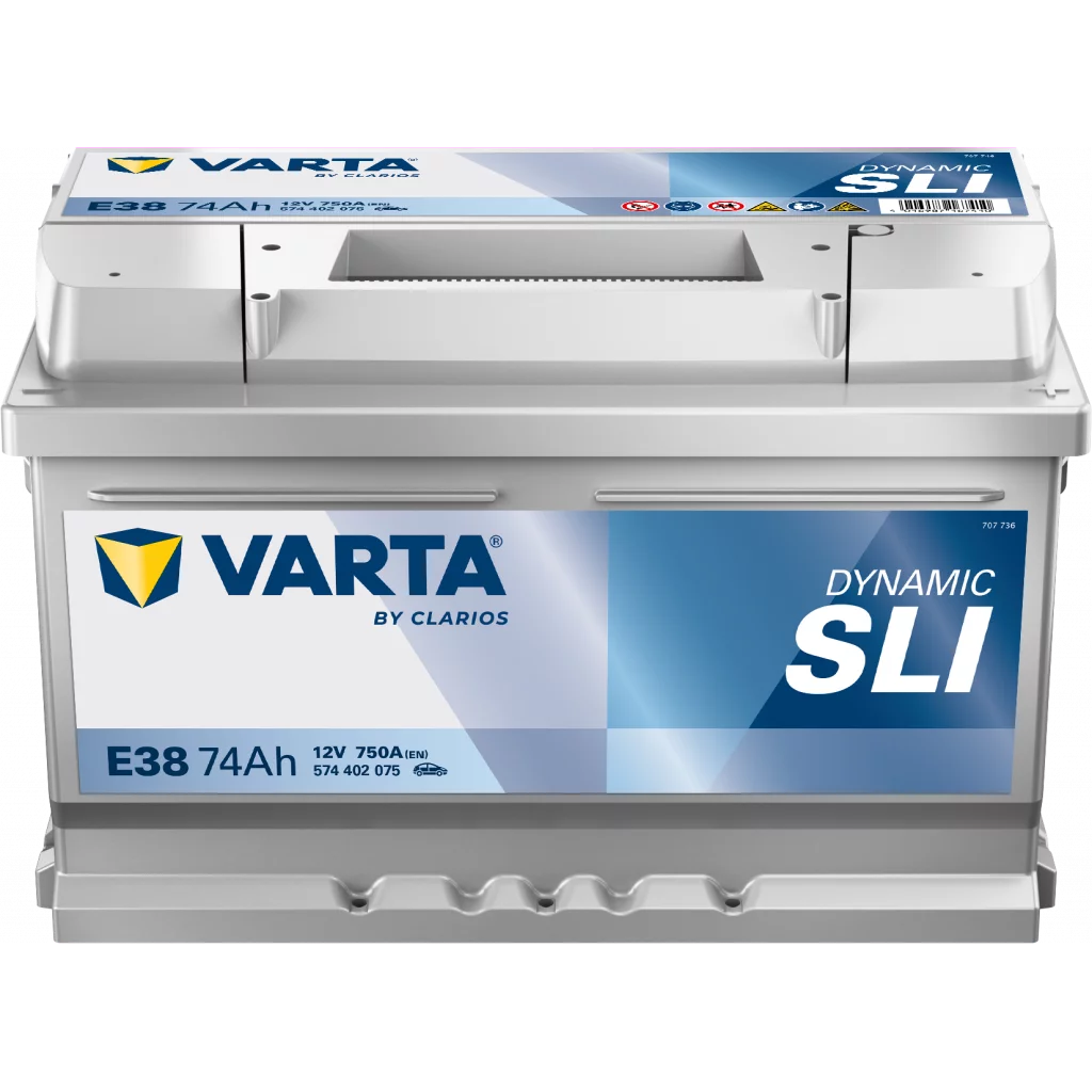 VARTA E38 DYNAMIC SLI Batteri 12V 74AH 750CCA (278x175x175/175mm) +höger