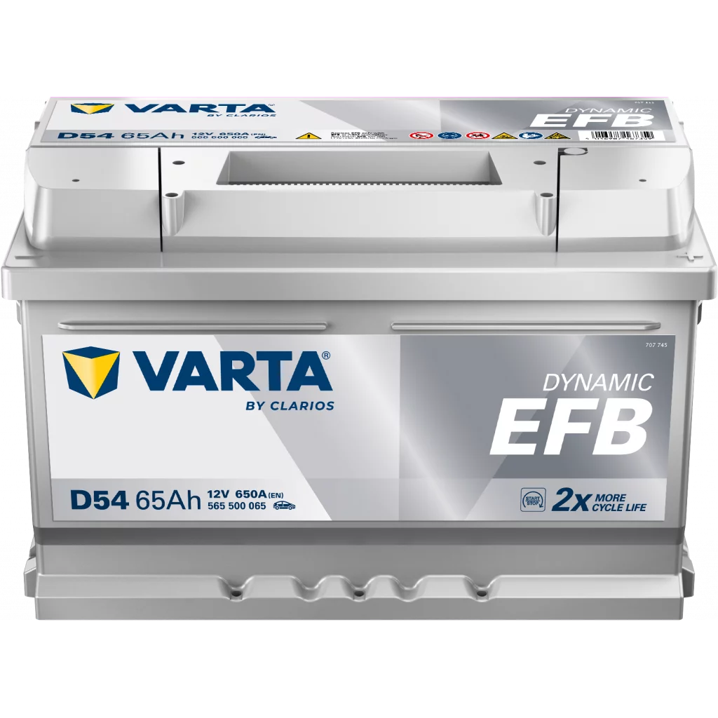 VARTA D54 Blue Dynamic EFB Batteri 12V 65AH 650CCA (278x175x175/175mm) +höger
